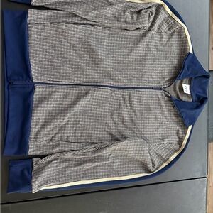 Zara Navy and Gray Patterned Jacket